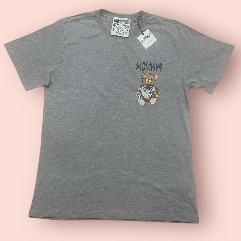 Moschino Couture Men’s Teddy Bear Tee (Gray)